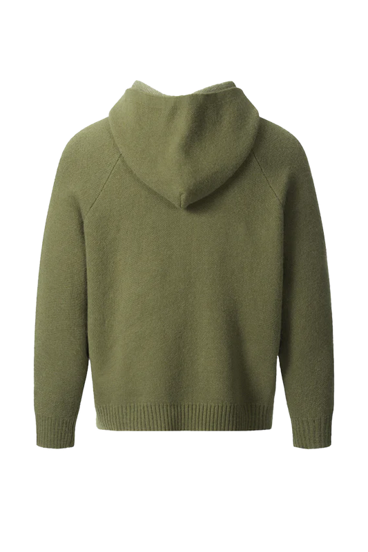 Vintage Jacquard Knit Zip Hoodie