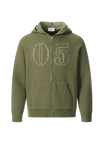 Vintage Jacquard Knit Zip Hoodie