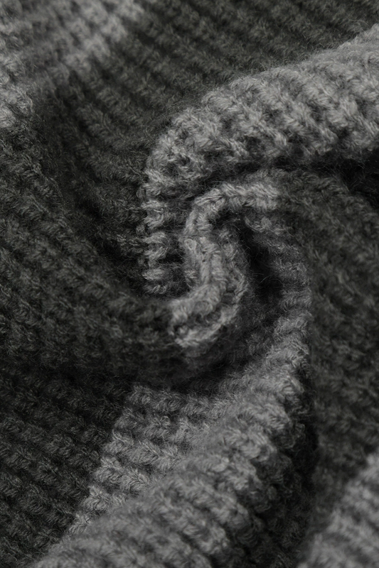 Striped Hooded Knit Hooded Cardigan