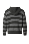 Striped Hooded Knit Hooded Cardigan