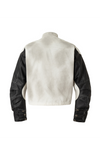 Mecha-Inspired Skull Print Leather Jacket
