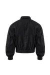 Raw Denim Patchwork Stand Collar Jacket