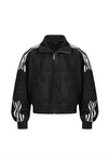 Raw Denim Patchwork Stand Collar Jacket