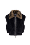 Faux Fur Collar Zip Vest