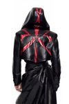 Dark Knight Cloak Cropped Leather Jacket
