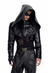 Dark Knight Cloak Cropped Leather Jacket