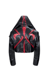 Dark Knight Cloak Cropped Leather Jacket