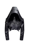 Dark Knight Cloak Cropped Leather Jacket