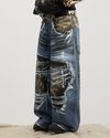 Leopard Print  Baggy Denim