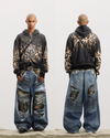 Leopard Print  Baggy Denim