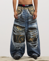 Leopard Print  Baggy Denim