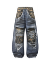 Leopard Print  Baggy Denim
