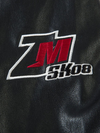 Retro Racing Embroidered Leather Biker Jacket