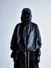 Vintage Stealth Tech PU Hooded Moto Jacket