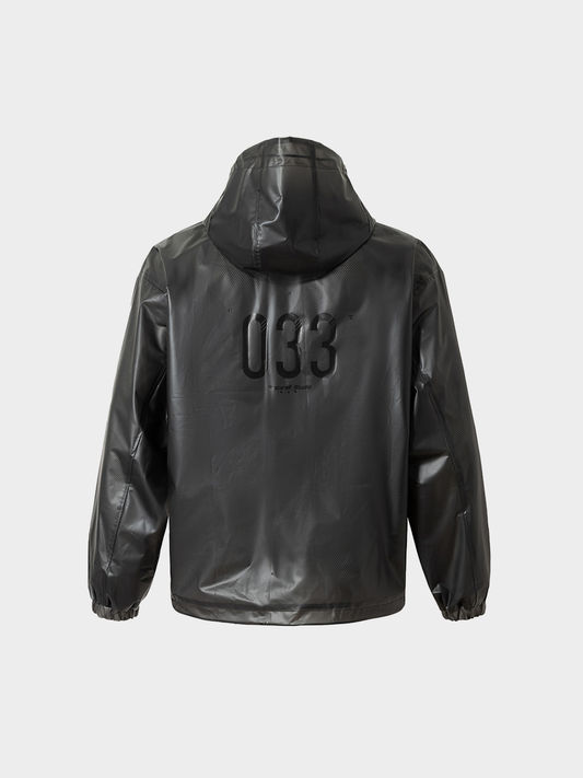Vintage Stealth Tech PU Hooded Moto Jacket