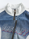Vintage Washed Denim Patchwork Jacket