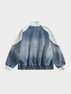Vintage Washed Denim Patchwork Jacket