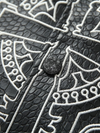 Gothic Cross Embroidered Varsity Leather Jacket
