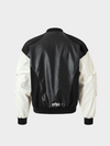 Gothic Cross Embroidered Varsity Leather Jacket