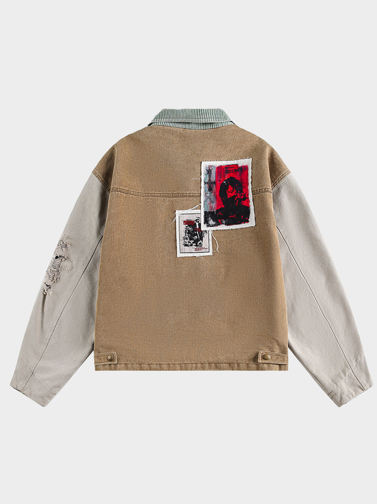 Vintage Patchwork Detroit Jacket