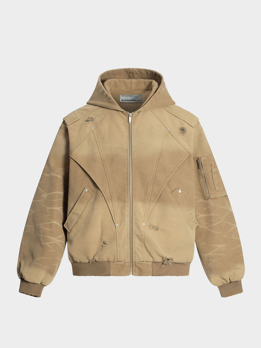 Tactical Washed Distressed Canvas Jacket