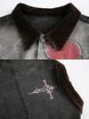 Dark Graffiti Washed Denim Jacket