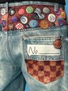 Yadrew Bottle Cap Patchwork Vintage Printed Jeans