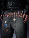 All-Over Pins Vintage Straight Jeans