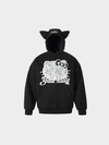 Lace Cat Embroidered Oversized Hoodie