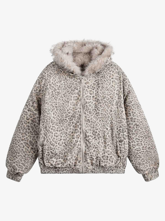 Vintage Faux Fur Lined Hooded Jacket