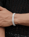 White Gold-Plated Iced Out Tennis Watch Chain Bracelet