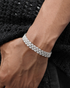 White Gold-Plated Iced Out Tennis Watch Chain Bracelet