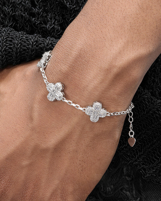 Iced Out Cross-Link Bracelet