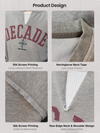 440g Cotton Anniversary Print Open-Neck Pullover Sweatshirt